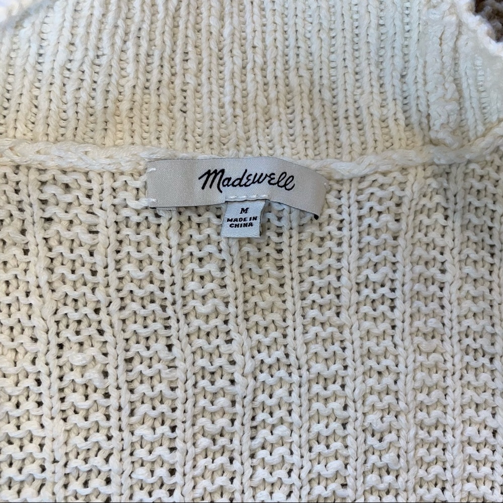 Madewell Bobble Cardigan Sweater Bright Ivory Size Medium - Picture 7 of 11